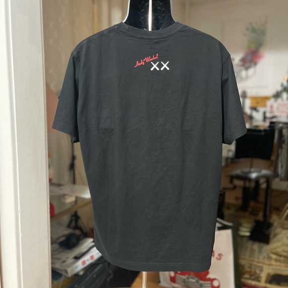 Fair Used Unisex Size X-large Uniqlo KAWS X Warhol Graphic Tee 100% Cotton Black - Picture 11 of 13